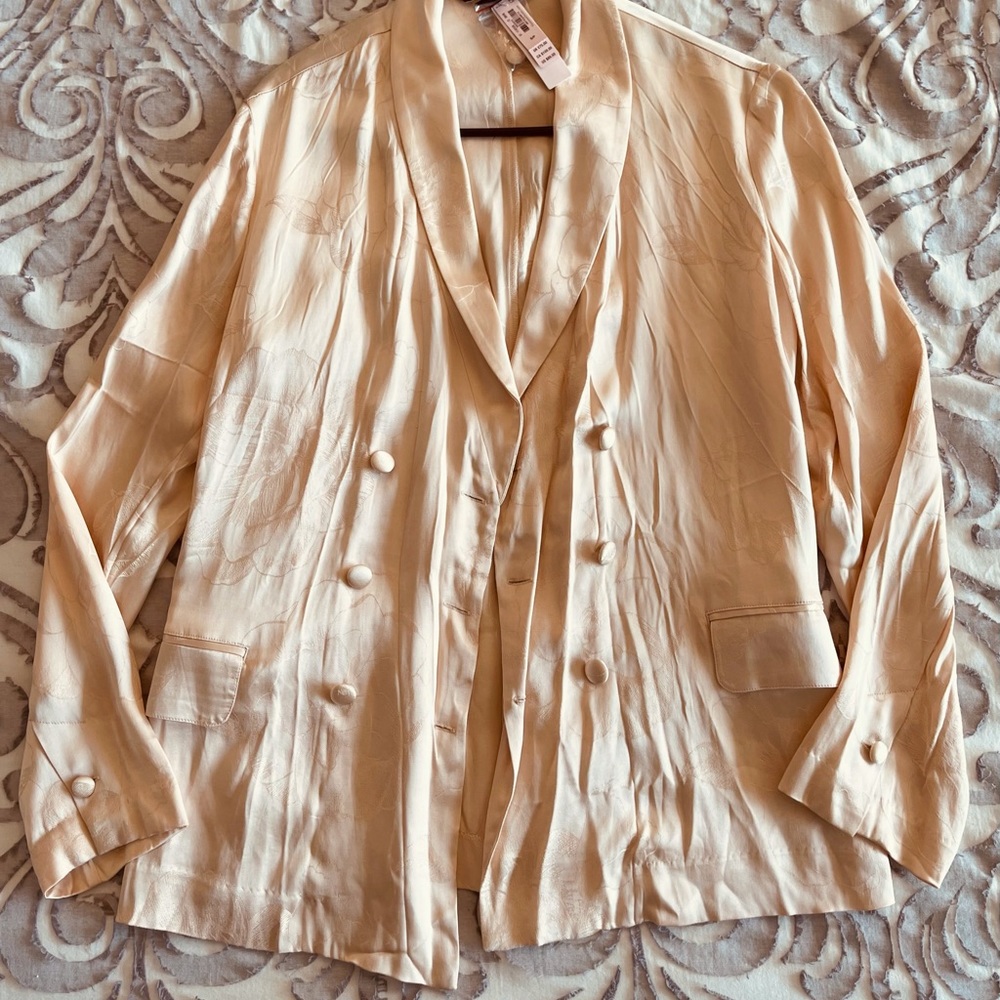 Silk, Pale Pink Floral Oversized Blazer, VS